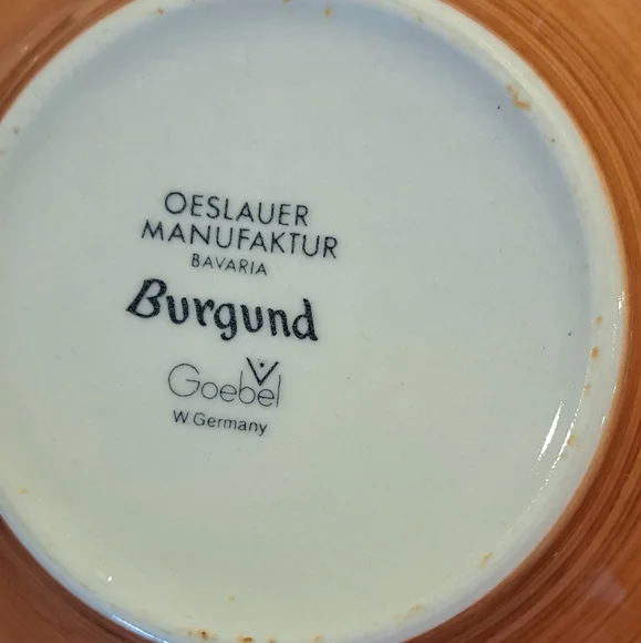Vtg Goebel Country Burgund Individual Salad Bowl Set of 4 - Picture 3 of 4